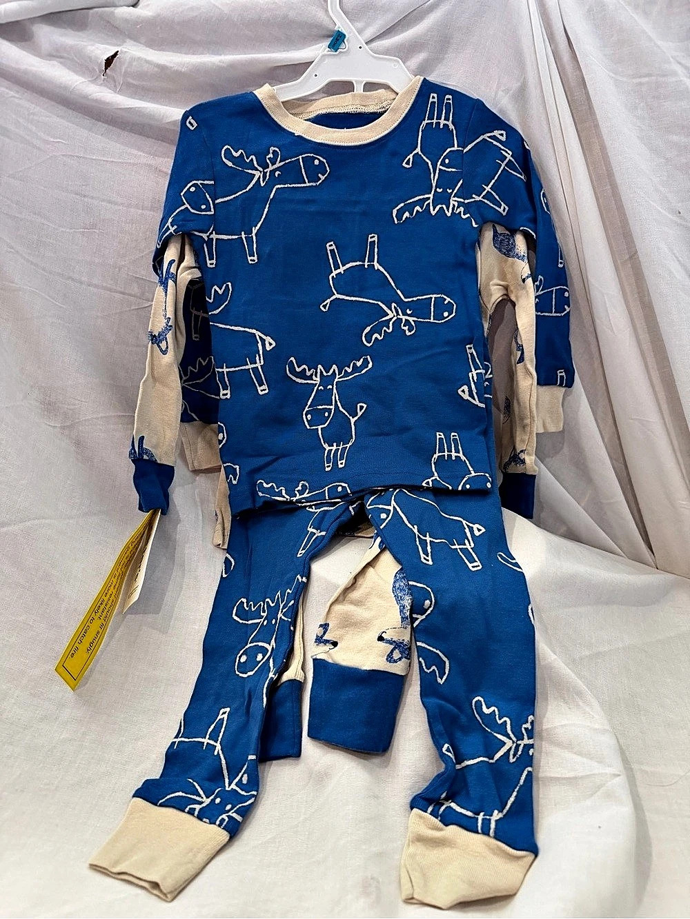 Carter's 4-Piece Animal Print Pajama Set Blue & Cream NWT